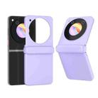 For ZTE Libero Flip 3 in 1 PC Frosted Full Coverage Phone Case with Hinge(Purple) - 1