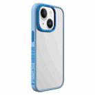 For iPhone 14 TGVIS Vibrant Series Fashion Frame Phone Case(Blue) - 1