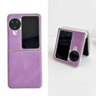 For OPPO Find N3 Flip Skin Feel Leather Texture Pearlescent Paint Shockproof Phone Case(Pink) - 1
