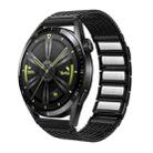 For Huawei Watch 4 / 4 Pro 22mm Magnetic Clasp Braided Chain Stainless Steel Watch Band(Black) - 1