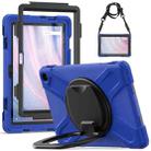 For Amazon Kindle Fire HD10 2023 Silicone Hybrid PC Tablet Case with Holder & Shoulder Strap(Blue) - 1