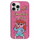 For iPhone 15 Pro Max Double Sided IMD Full Coverage TPU Phone Case(Rabbit T-shirt Girl) - 1