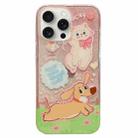 For iPhone 15 Pro Max Double Sided IMD Full Coverage TPU Phone Case(Dachshund Bow Cat) - 1