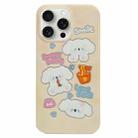 For iPhone 15 Pro Max Double Sided IMD Full Coverage TPU Phone Case(White Puppy Noodles) - 1