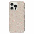 For iPhone 15 Pro Double Sided IMD Full Coverage TPU Phone Case(Pink White Flowers) - 1