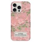 For iPhone 15 Pro Double Sided IMD Full Coverage TPU Phone Case(Pink Petals Green Stems) - 1