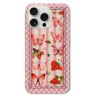 For iPhone 15 Pro Double Sided IMD Full Coverage TPU Phone Case(Pink Butterfly Fruit) - 1