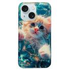 For iPhone 15 Double Sided IMD Full Coverage TPU Phone Case(Cute Orange Cat) - 1