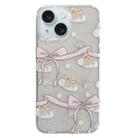 For iPhone 15 Double Sided IMD Full Coverage TPU Phone Case(Bow Cake Cloud Puppy) - 1