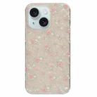 For iPhone 15 Double Sided IMD Full Coverage TPU Phone Case(Pink White Flowers) - 1
