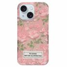 For iPhone 15 Double Sided IMD Full Coverage TPU Phone Case(Pink Petals Green Stems) - 1