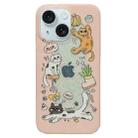 For iPhone 15 Double Sided IMD Full Coverage TPU Phone Case(Cat Banana Strawberry) - 1