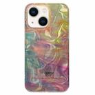 For iPhone 14 Double Sided IMD Full Coverage TPU Phone Case(Pink Halo Ripple) - 1