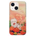 For iPhone 14 Double Sided IMD Full Coverage TPU Phone Case(Red Flower Doll Little Girl) - 1