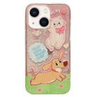 For iPhone 14 Double Sided IMD Full Coverage TPU Phone Case(Dachshund Bow Cat) - 1