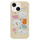 For iPhone 14 Double Sided IMD Full Coverage TPU Phone Case(White Puppy Noodles) - 1