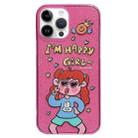 For iPhone 14 Pro Double Sided IMD Full Coverage TPU Phone Case(Rabbit T-shirt Girl) - 1