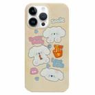 For iPhone 14 Pro Double Sided IMD Full Coverage TPU Phone Case(White Puppy Noodles) - 1