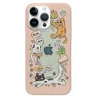 For iPhone 14 Pro Double Sided IMD Full Coverage TPU Phone Case(Cat Banana Strawberry) - 1