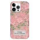 For iPhone 14 Pro Max Double Sided IMD Full Coverage TPU Phone Case(Pink Petals Green Stems) - 1