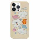 For iPhone 14 Pro Max Double Sided IMD Full Coverage TPU Phone Case(White Puppy Noodles) - 1