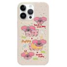 For iPhone 14 Pro Max Double Sided IMD Full Coverage TPU Phone Case(Pink Big Eared Dog) - 1