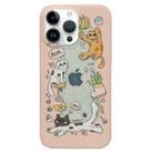 For iPhone 14 Pro Max Double Sided IMD Full Coverage TPU Phone Case(Cat Banana Strawberry) - 1