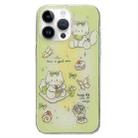 For iPhone 13 Pro Max Double Sided IMD Full Coverage TPU Phone Case(Green Bow Cat) - 1
