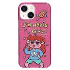 For iPhone 13 Double Sided IMD Full Coverage TPU Phone Case(Rabbit T-shirt Girl) - 1