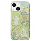 For iPhone 13 Double Sided IMD Full Coverage TPU Phone Case(Rabbit Tulip) - 1