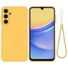 For Samsung Galaxy M16 / F16 Pure Color Liquid Silicone Shockproof Phone Case(Yellow) - 1