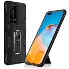 For Huawei P40 Pro+ Soldier Armor Shockproof TPU + PC Magnetic Protective Case with Holder(Black) - 1