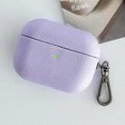 For AirPods Pro 2 Cross Texture PU Leather Bluetooth Earphone Protective Case(Purple) - 1