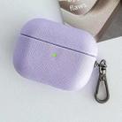For AirPods Pro Cross Texture PU Leather Bluetooth Earphone Protective Case(Purple) - 1