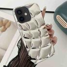 For iPhone 11 Curved Plaid Plated Metallic Paint TPU Phone Case(Silver) - 1