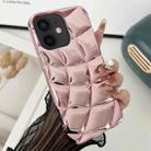 For iPhone 11 Curved Plaid Plated Metallic Paint TPU Phone Case(Pink) - 1