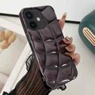 For iPhone 11 Curved Plaid Plated Metallic Paint TPU Phone Case(Black) - 1