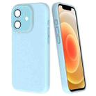 For iPhone 12 Fine Hole Dopamine PC Phone Case(Blue) - 1