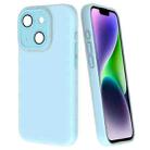 For iPhone 14 Fine Hole Dopamine PC Phone Case(Blue) - 1