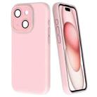 For iPhone 15 Fine Hole Dopamine PC Phone Case(Pink) - 1