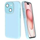 For iPhone 15 Fine Hole Dopamine PC Phone Case(Blue) - 1