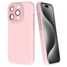 For iPhone 15 Pro Fine Hole Dopamine PC Phone Case(Pink) - 1