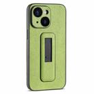 For iPhone 13 PU Leather Push-pull Bracket Shockproof Phone Case(Green) - 1