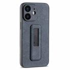 For iPhone 11 PU Leather Push-pull Bracket Shockproof Phone Case(Black) - 1