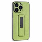 For iPhone 11 Pro PU Leather Push-pull Bracket Shockproof Phone Case(Green) - 1