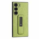 For Samsung Galaxy S23 5G PU Leather Push-pull Bracket Shockproof Phone Case(Green) - 1