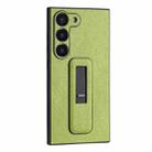 For Samsung Galaxy S23+ 5G PU Leather Push-pull Bracket Shockproof Phone Case(Green) - 1