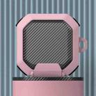 For Galaxy Buds Live / Pro /2 /2 Pro / FE Carbon Fiber TPU Hybrid PC Case with Hook(Pink) - 1