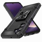 For Samsung Galaxy A15 5G Shockproof Metal Holder Phone Case(Black) - 1
