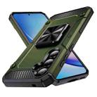 For Samsung Galaxy A35 Shockproof Metal Holder Phone Case(Olive Green) - 1